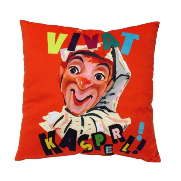 Kasperl Pezi: Polštář 30x30 cm - Vivat Kasperl / červený