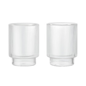 Ferm Living Sklenice Ripple Thermal 220 ml – set 2 ks, čirá barva, sklo