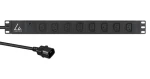 Lanview 19" PDU 8x C13 černá / PDU / 1U / 3 m / 230 V / 13 A (LVR-2MC14-SPD-C13X8)