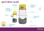 B.box 711 Sport lahev na pití 600 ml - růžová/oranžová