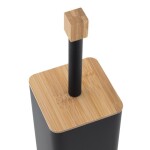 Erga Amba, hranatý toaletní WC kartáč na postavení, černá matná-přírodní hnědá, ERG-YKA-PD.AMBA-BLK