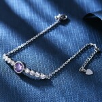 Náramek Swarovski Elements Mia Purple, Fialová 17 cm + 3 cm (prodloužení)
