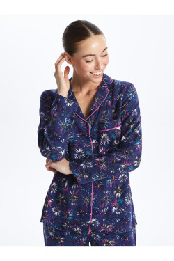 LC Waikiki Women's Shirt Collar Floral Long Sleeve Pajamas Set