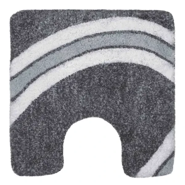 Spirella CURVE šedá / Koupelnová WC předložka / mikrovlákno / 55 x 55 cm