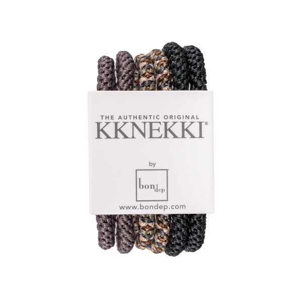 KKNEKKI Gumička do vlasů Kknekki Slim no. 4 – set 6 ks, černá barva, textil