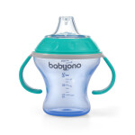 BabyOno netekoucí hrneček Natural Nursing 180ml s měkkou hubičkou a držadly barva: modrý