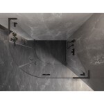 MEXEN/S - Lunar L sprchový kout čtvrtkruh křídlový pravá 100 x 90, transparent, grafit kartáčovaná 833L-100P-090L-66-00