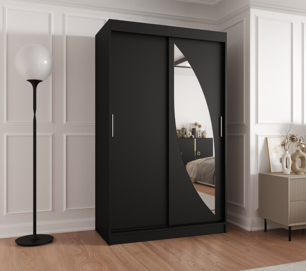 Šatní skříň Abi Milo Rozměry: 120 cm, Barva korpusu + barva dveří: Černá + Černá