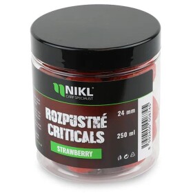 Nikl Rozpustné Criticals boilie Strawberry 250ml - 24mm,Nikl Rozpustné Criticals boilie Strawberry 250ml - 24mm