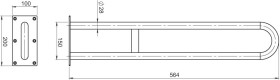 NOVASERVIS - Madlo dvojité pevné 564 mm kartáčovaná nerez R6660,4