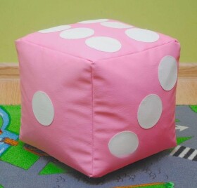 FRONTI Dětský taburet KOSTKA 35 cm - růžová + bílá