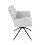 Židle jídelní, krémová látka, noha černý kov, otočný mechanismus 360°