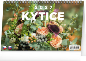 NOTIQUE Stolní kalendář Kytice CZ/SK 2027, 23,1 x 14,5 cm
