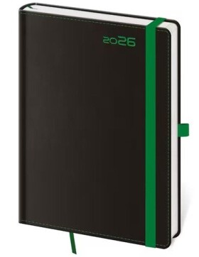 Diář 2026 týdenní B6 Black Green s poutkem