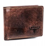 Trendová pánská menší kožená peněženka Dokl, tmavě hnědá