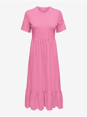Růžové dámské basic midi šaty ONLY May dámské