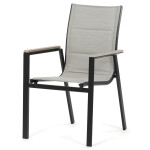 Židle zahradní béžový textilen, hliník, černá barva