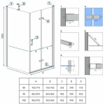 REA/S - Sprchová kabina Molier Chrom 80x90 KPL-K0367