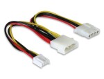 Delock Napájecí kabel Molex 4pin (M) - Molex 4 pin (F) + 4 pin Floppy 0.2m (82111)