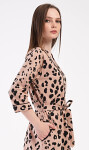 Dámský župan krátký Leopard hnědá XXL