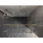 MEXEN/S - Lunar T sprchový kout dveře křídlové pravá 125 x 110, transparent, zlato 834T-125-110-50-00-P
