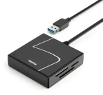 Hama černá / Čtečka paměťových karet / USB 3.2 Gen 1 / SD, CF, MS / USB-A + USB-C adaptér