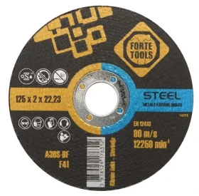 Forte Tools Řezací kotouč na kov 125 mm / Řezací kotouč / Průměr 125 x 22,23 mm / Šířka řezu 1,2 mm (374368)