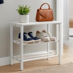 Botník, 2 police, bílý matný lak