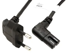 Goobay černá / Napájecí kabel / CEE 7/16 - IEC 320 C7 / lomené konektory / 0,75 m (97344)