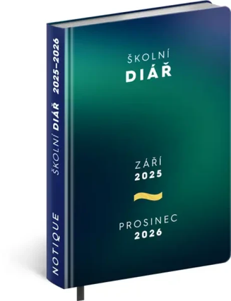 NOTIQUE Školní diář Zelený (září 2025 – prosinec 2026), 9,8 x 14,5 cm (PGD-35693)