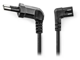 Nedis napájecí kabel Euro - IEC-320-C7 černý / Napájecí kabel / oboustranně úhlový 90° / dvoulinka / 5 m (CEGL11055BK50)