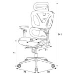 Kancelářská židle, synchronní mechanismus, šedá síťovina, KA-B2361 GREY