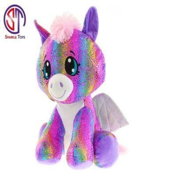 Pegas Star Sparkle plyšový barevný 40cm sedící