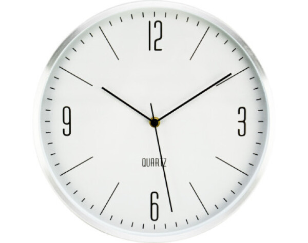Nástěnné hodiny 30 cm, stříbrný kov