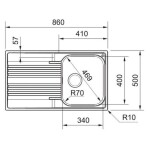 FRANKE - Smart Nerezový dřez SRX 611-86, 86x50 cm 101.0395.016