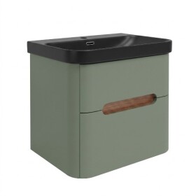 Koupelnová skříňka s umyvadlem SAT Fusion 57,5x53x45 cm eukalyptově zelená mat SATFUSION260EZBKM SATFUSION260EZBKM