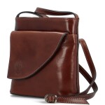 Luxusní dámská kožená crossbody kabelka Sweara, hnědá