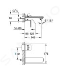 GROHE - Lineare Umyvadlová baterie pod omítku, 2-otvorová instalace, kartáčovaný Hard Graphite 19409AL1