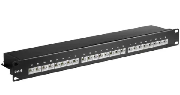 MicroConnect 19" Patch Panel CAT6 RJ-45 24-portů černá (PP-014)