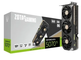 ZOTAC GeForce RTX 5070 Ti Solid Core OC 16GB / 2295 - 2482Mhz / 16GB GDDR7 / 256bit / 1x HDMI + 3x DP / 750W (16) (ZT-B50710J2-10P)