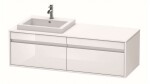 DURAVIT - Ketho Umyvadlová skříňka 43x140x55 cm, levá, 2 zásuvky, lesklá bílá KT6797L2222