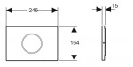 GEBERIT - Sigma10 Elektronické ovládání splachování, bateriové napájení, easy-to-clean, kartáčovaný nerez 115.864.SN.6
