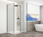GELCO - TRINITY BLACK obdélníkový kout 800x1000 pravý, matné sklo, GT5610-80MR-B GT5610-80MR-B