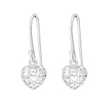 LUNICA Stříbrné visací náušnice srdíčka 0370