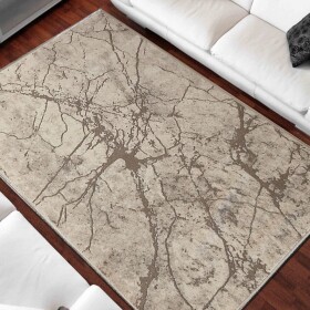 DumDekorace Béžový koberec s abstraktním vzorem