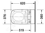 DURAVIT - DuraStyle Závěsné WC pro SensoWash, s WonderGliss, bílá 25425900001