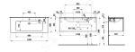 Laufen - Pro S Skříňka s dvojumyvadlem, 1200x530x500 mm, 1 zásuvka, lesklá bílá H8609674751071