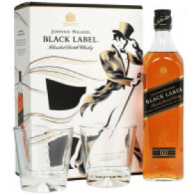 Johnnie Walker BLACK LABEL Blended Scotch Whisky 12y 40% 0,7 l (dárkové balení 2 skleničky)