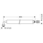 AXOR - Příslušenství Ohebná přívodní trubka 800 mm 58308000