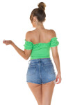 Sexy top Koucla Off-Shoulder crop top green Einheitsgroesse